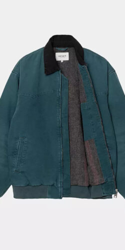 Carhartt Wip Santa Fe OG Winterjacke Dearborn Canvas Deep Lagoon (blau)